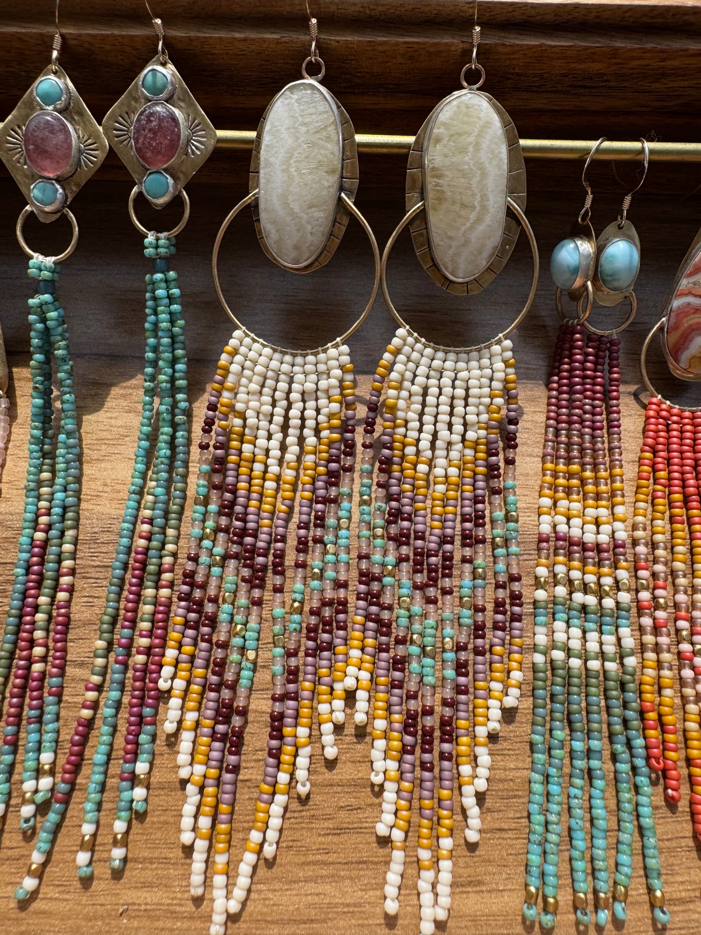 Moonstone Prairie Hoops | Yellow Calcite Gemstones