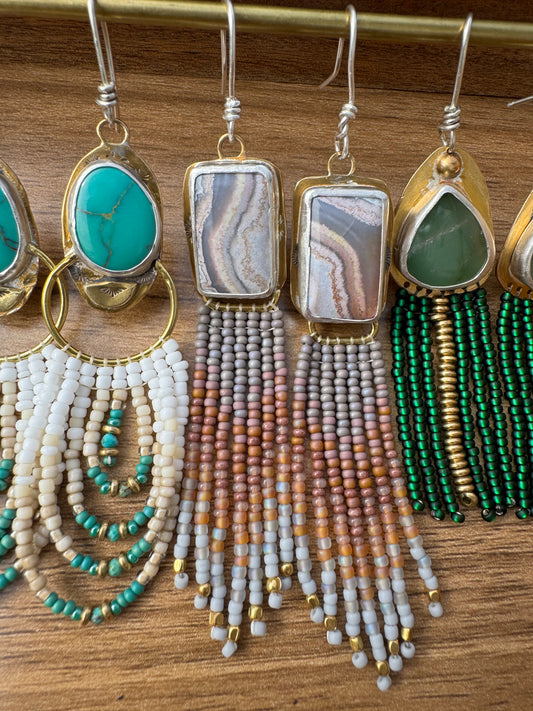 Desert Lace | Mexican Crazy Lace Agate Earrings
