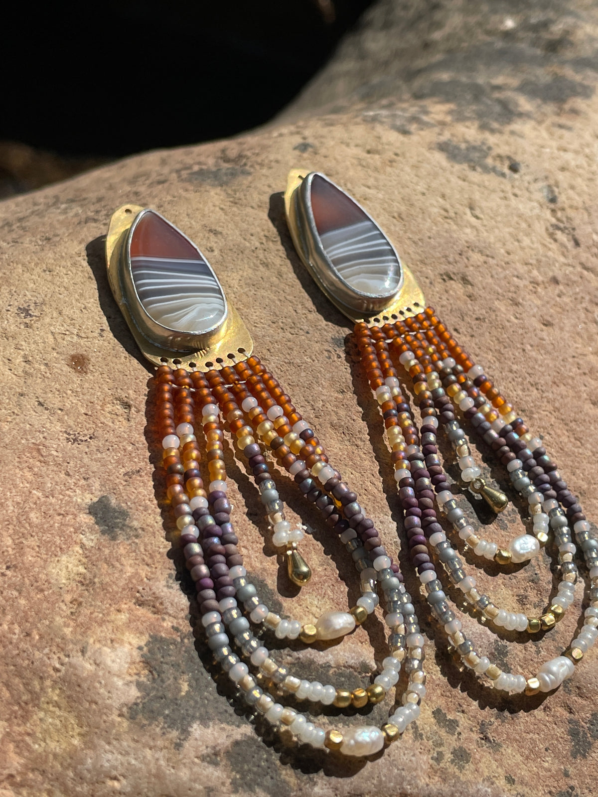 Desert Shadow | Botswana Agate Earrings