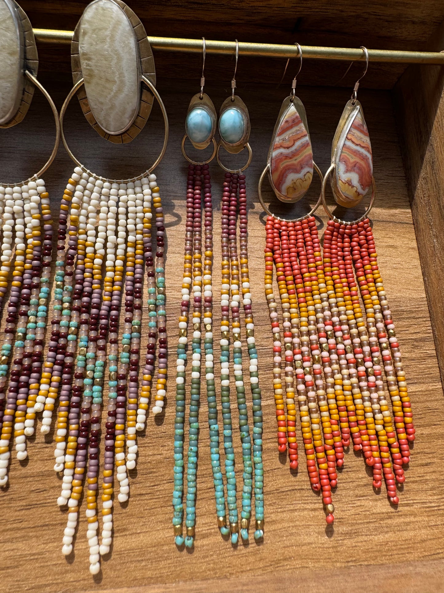 Sky Rainbow Tassels | Prehnite Gemstones