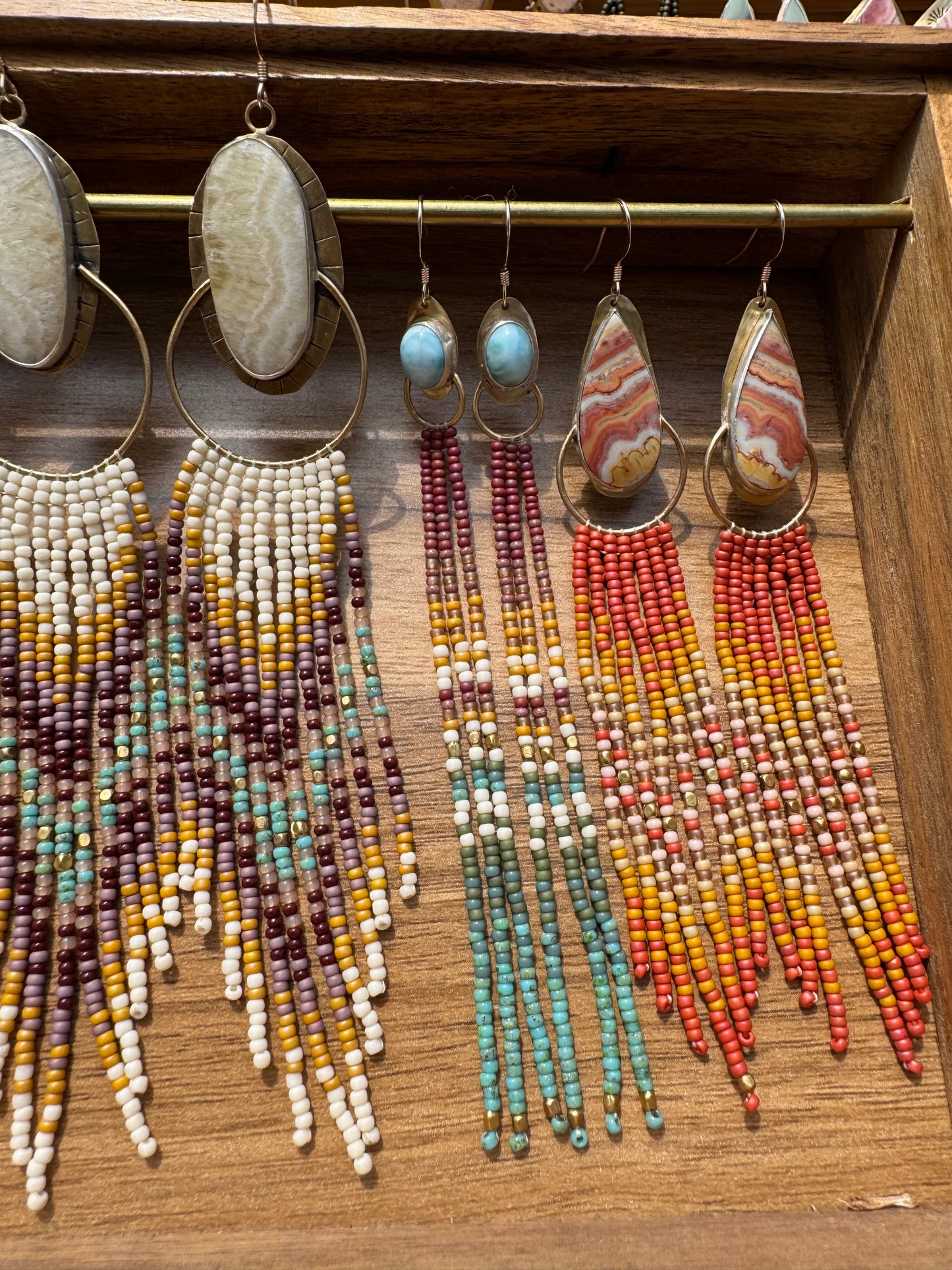 Sky Rainbow Tassels | Prehnite Gemstones