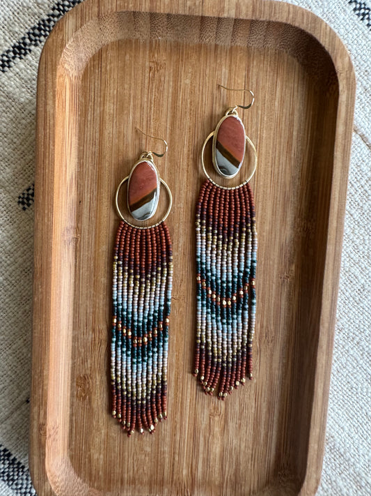 Polychrome Jasper Copper Canyon Earrings