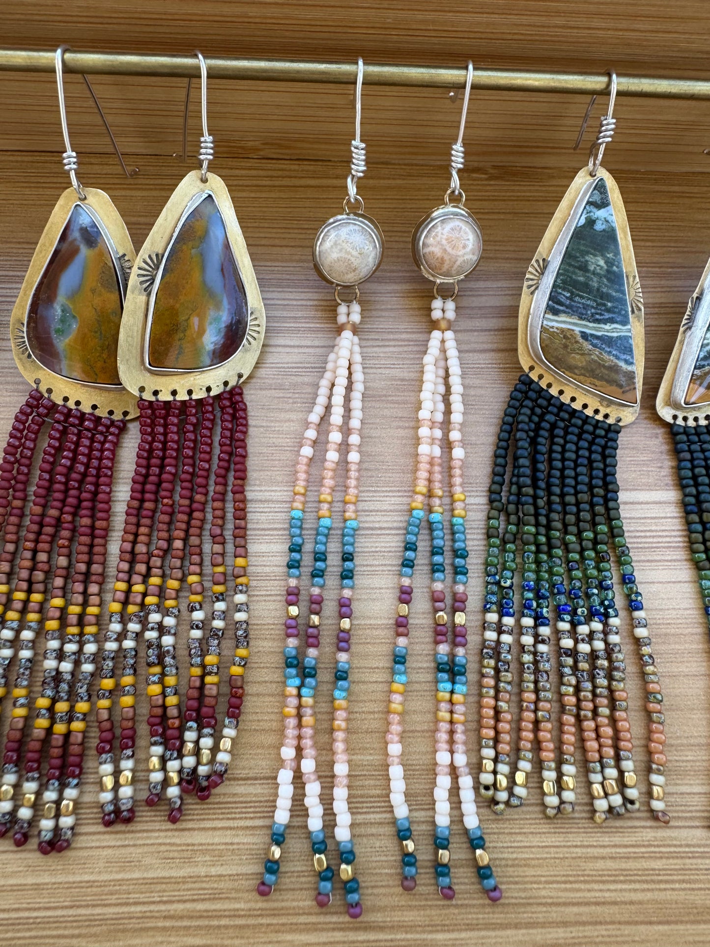Desert Bloom Tassels | Fossilized Coral Gemstones