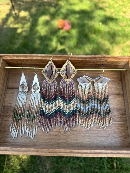 Forest Oracle | Smokey Quartz + Sterling Silver Fringe Earrings