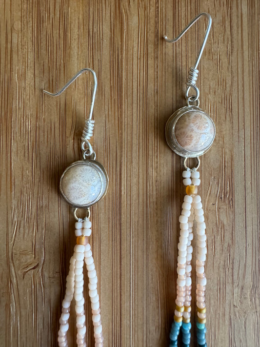 Desert Bloom Tassels | Fossilized Coral Gemstones