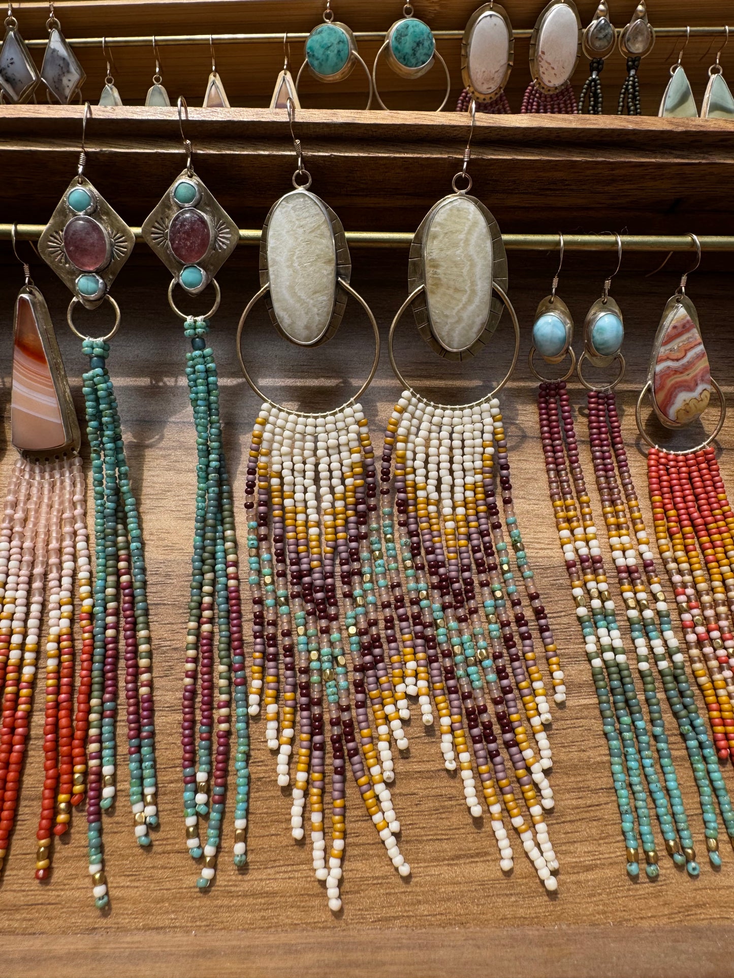 Moonstone Prairie Hoops | Yellow Calcite Gemstones