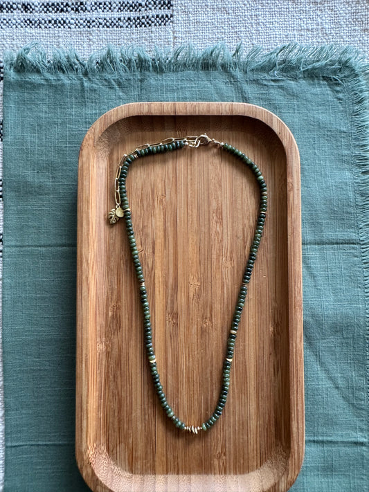 Forest Path Beaded Necklace | Olivine Jade Gemstones Beads