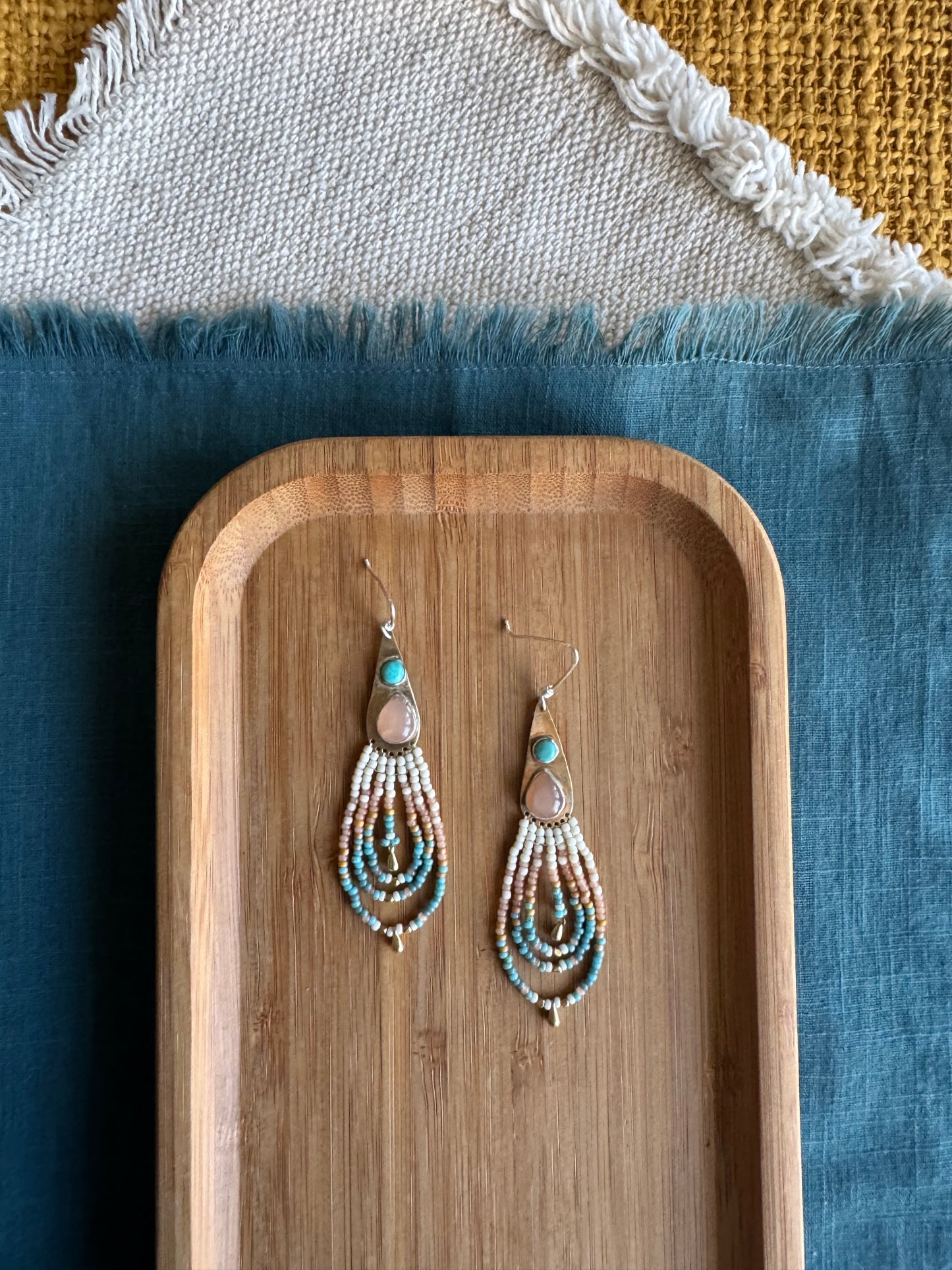 Early Sunrise Ocean | Peach Moonstone & Turquoise