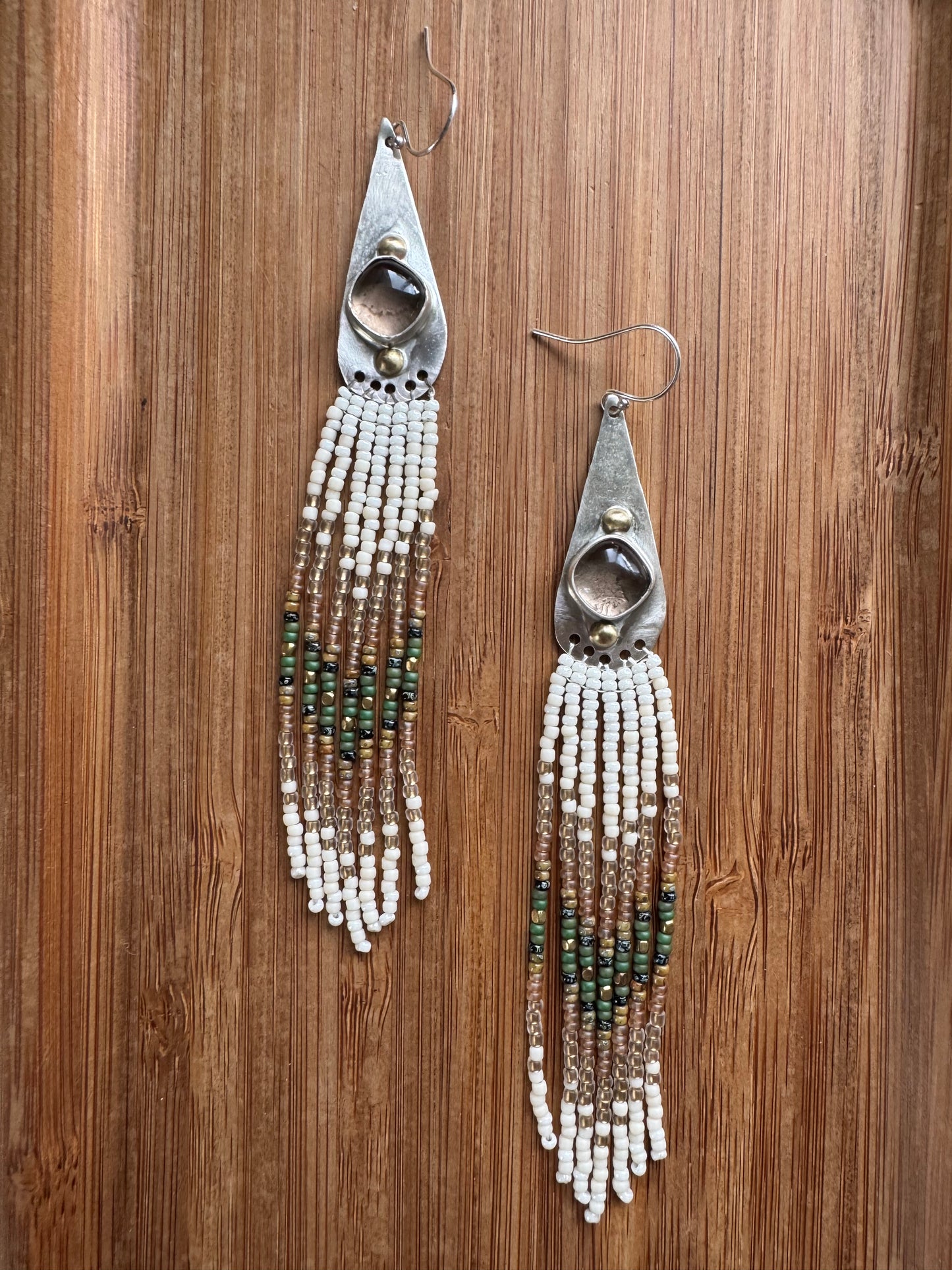 Forest Oracle | Smokey Quartz + Sterling Silver Fringe Earrings