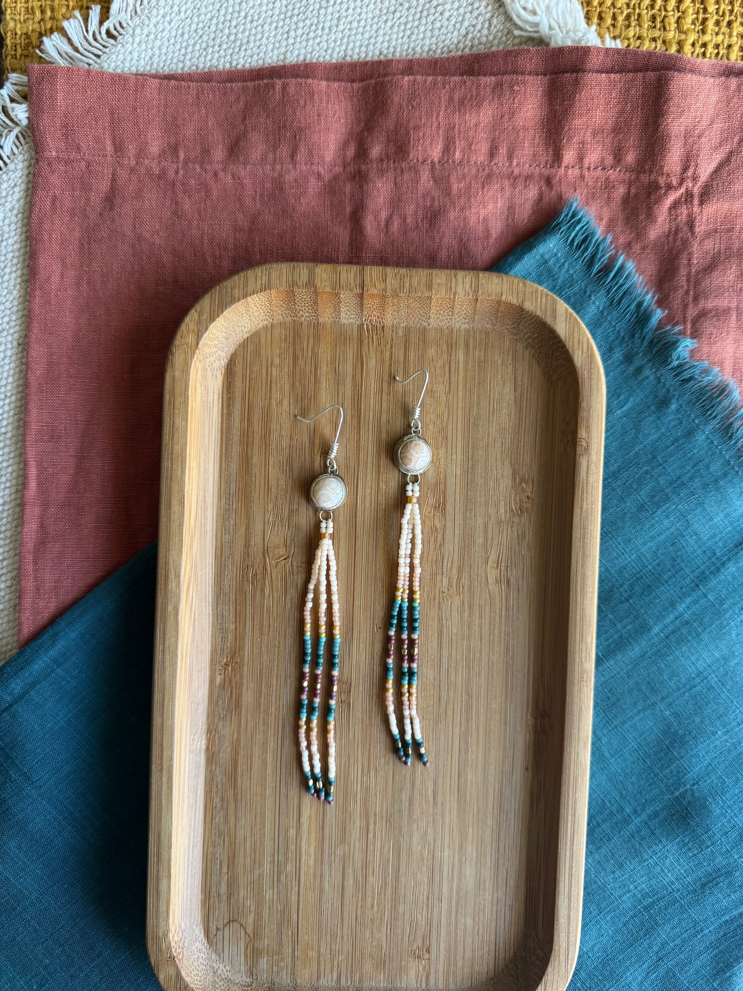 Desert Bloom Tassels | Fossilized Coral Gemstones