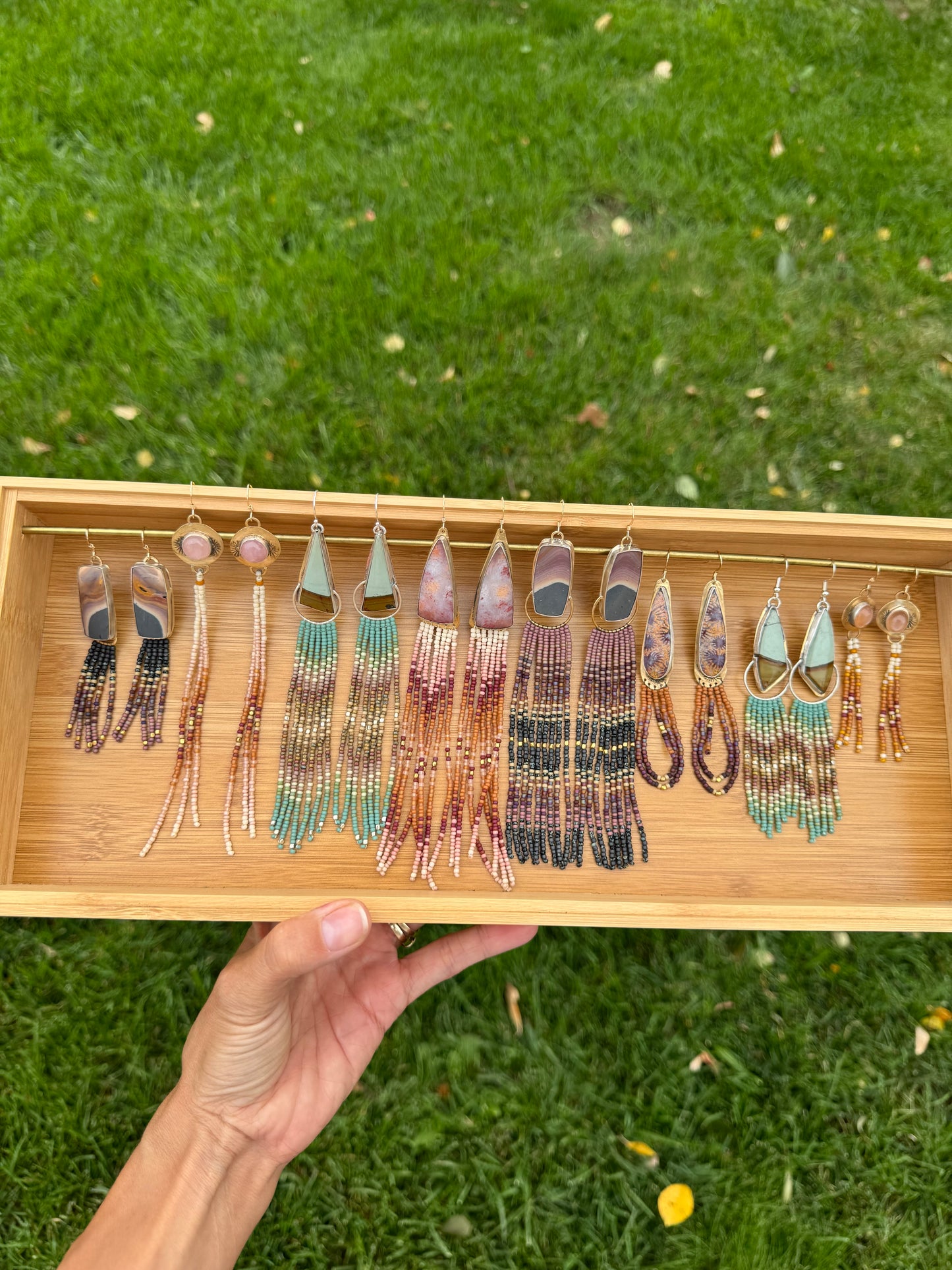 Shadow Canyon Statement Earrings | Polychrome Jasper + Bold Fringe