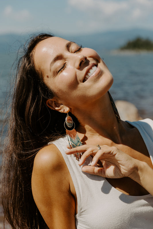 Polychrome Jasper Terracotta Fringe Earrings | Sterling Silver + Jasper