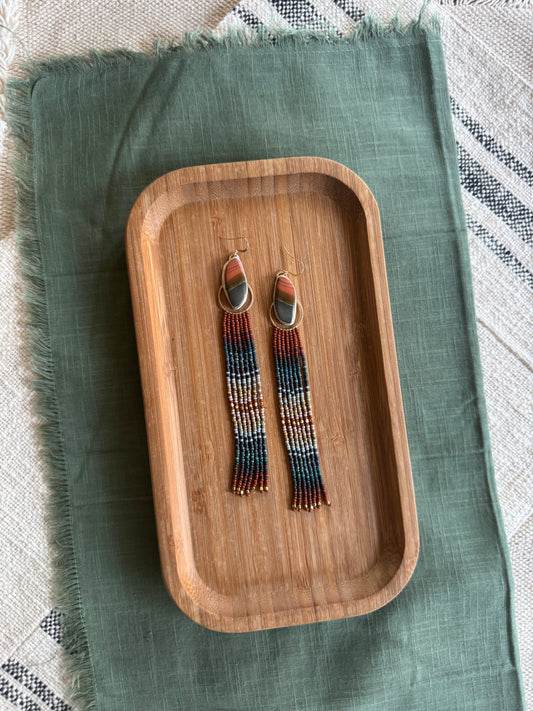 Polychrome Jasper River Stone Earrings