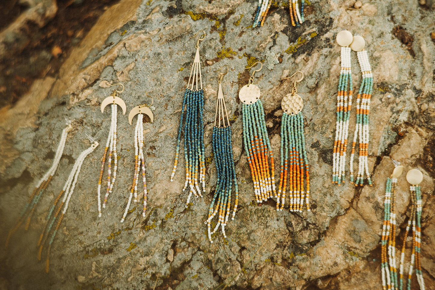 Gold Coins in Turquoise & Coral