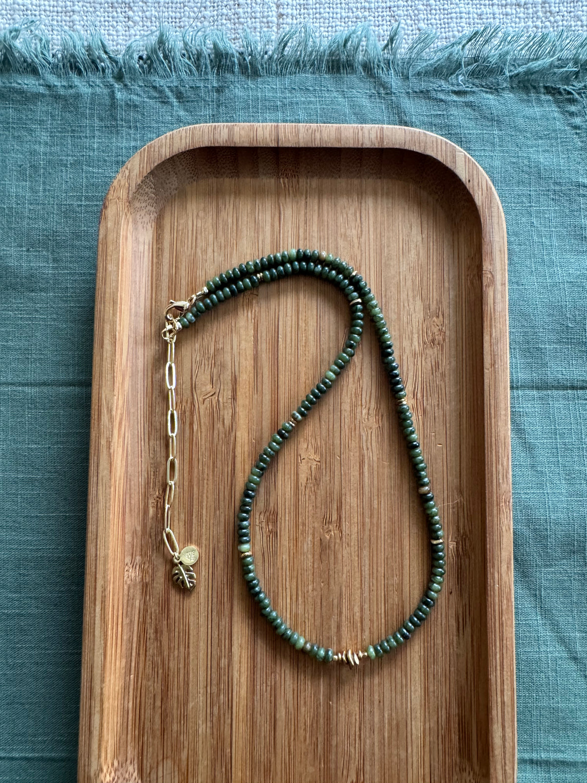 Forest Path Beaded Necklace | Olivine Jade Gemstones Beads