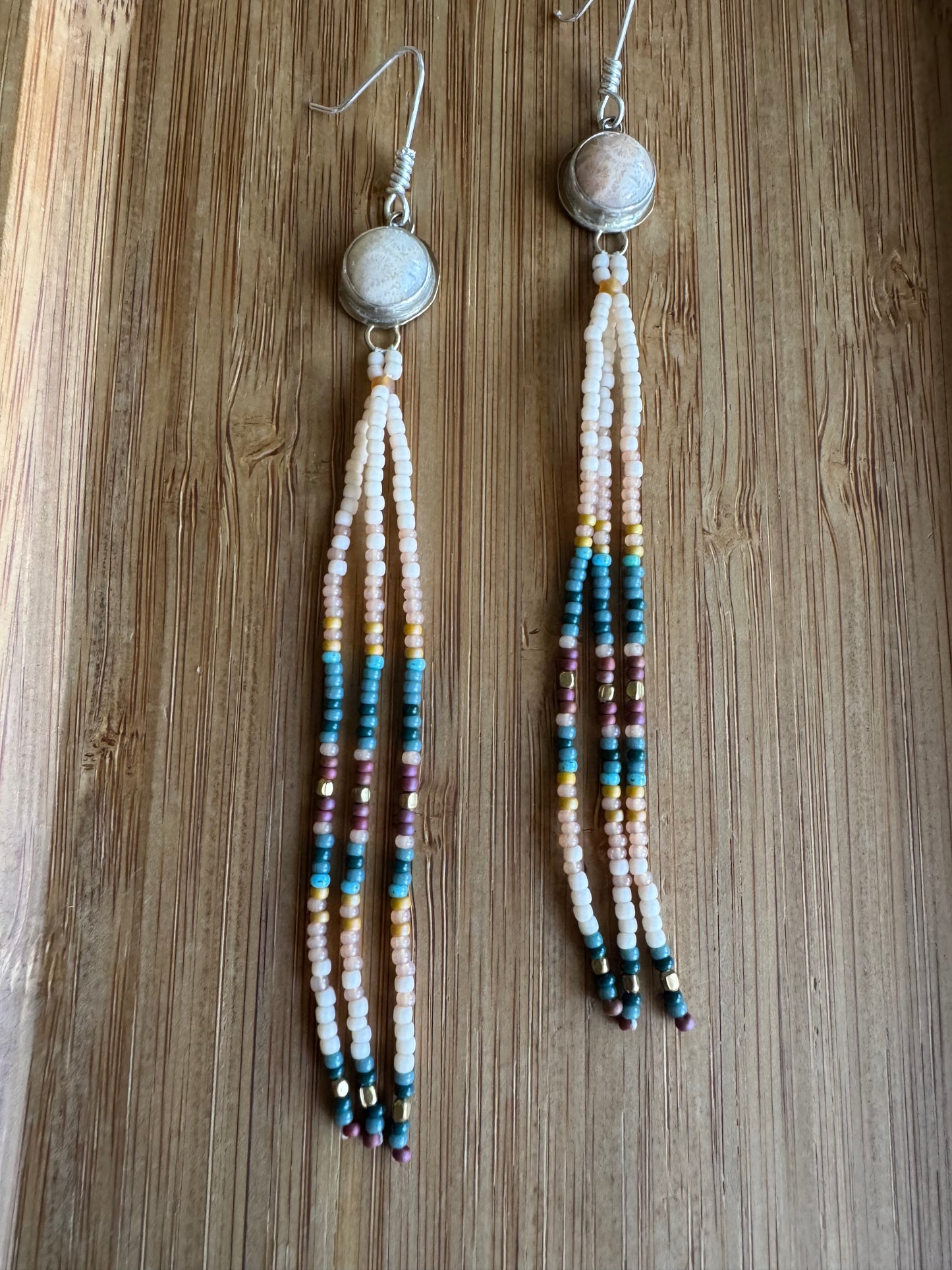 Desert Bloom Tassels | Fossilized Coral Gemstones