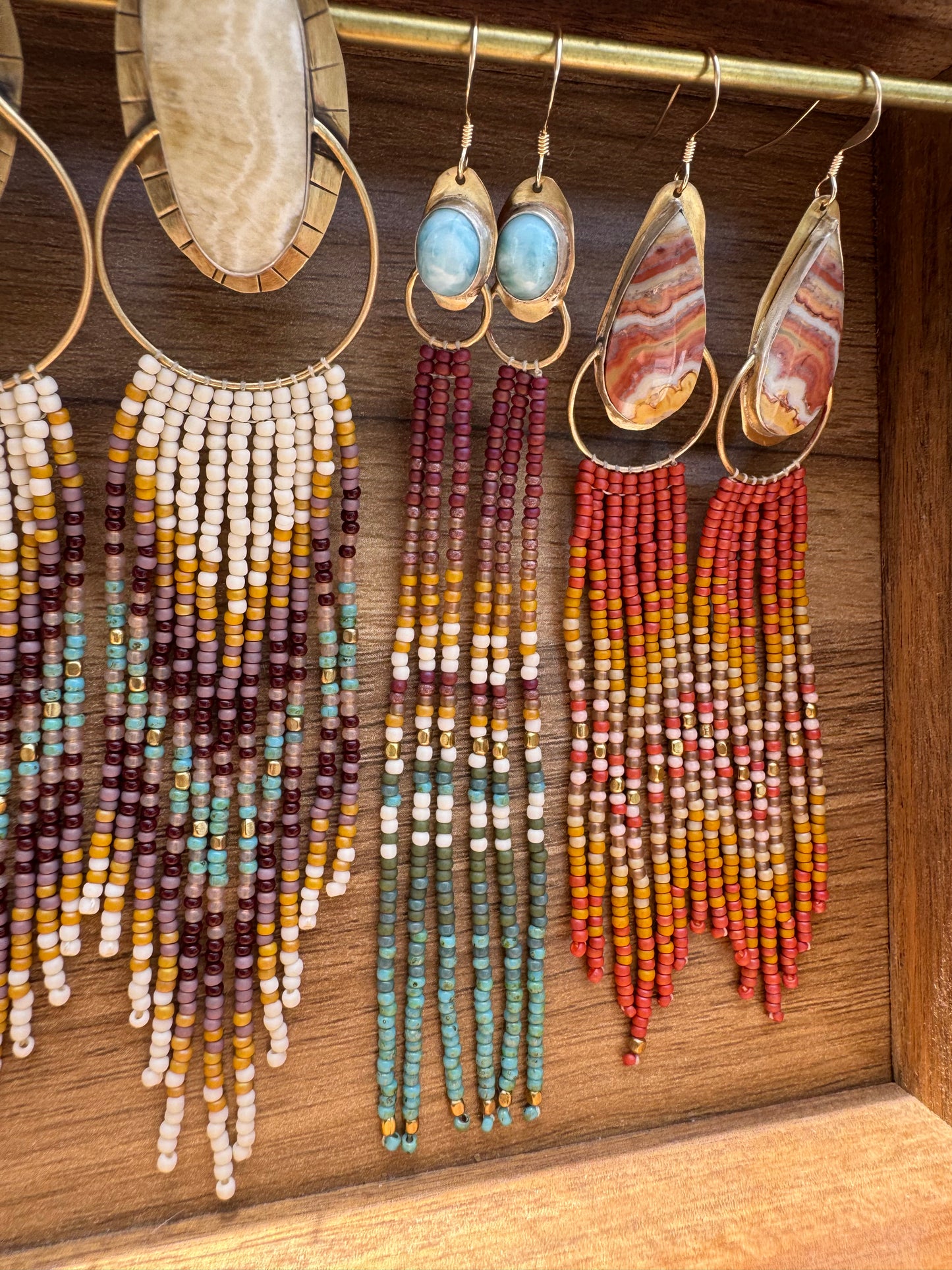 Sky Rainbow Tassels | Prehnite Gemstones