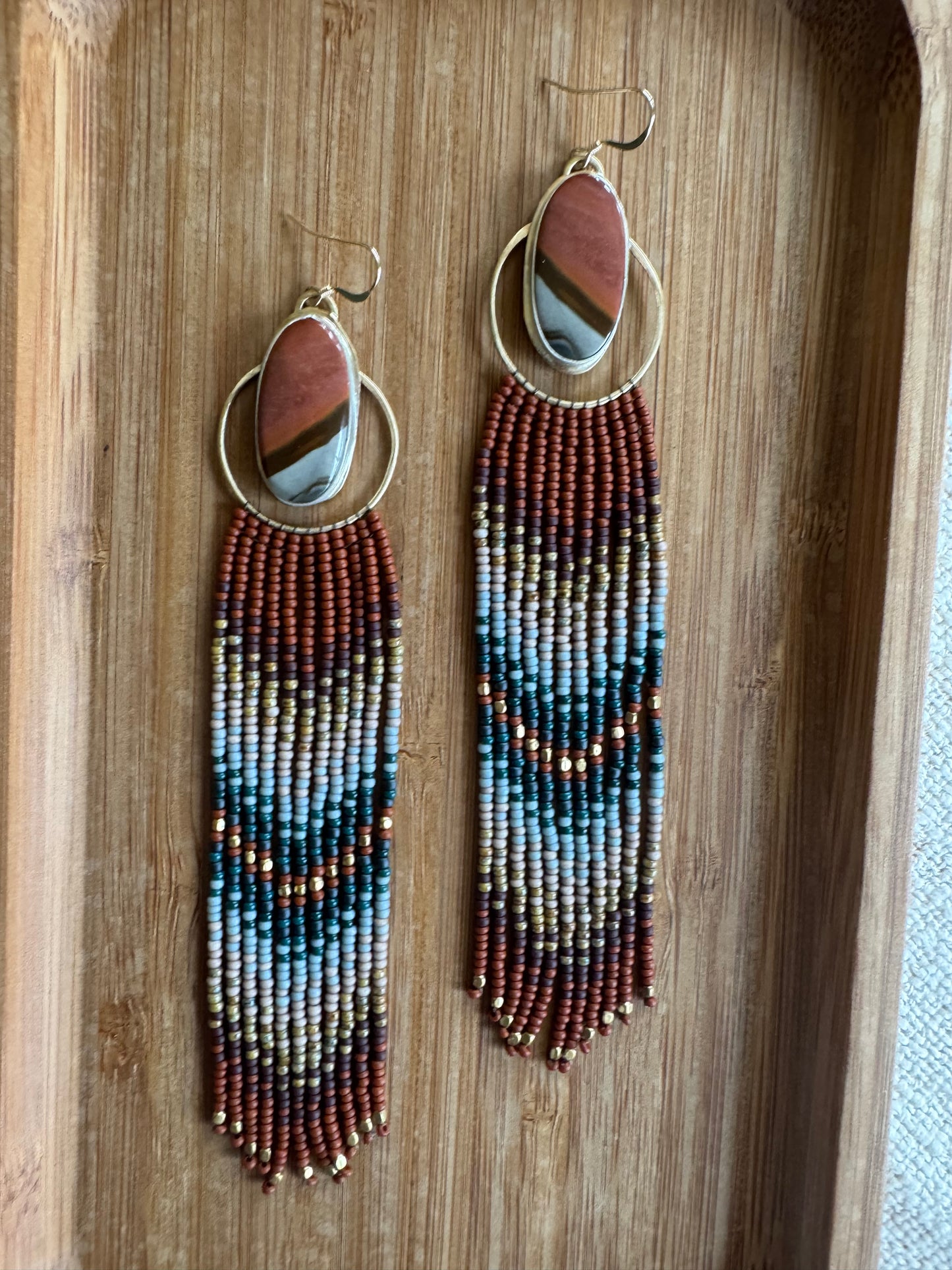 Polychrome Jasper Copper Canyon Earrings