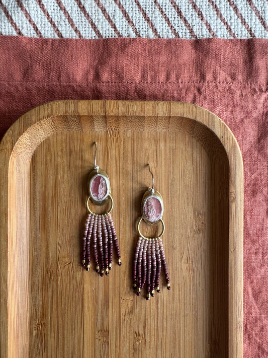 Canyon Wine | Crazy Lace Agate Earrings