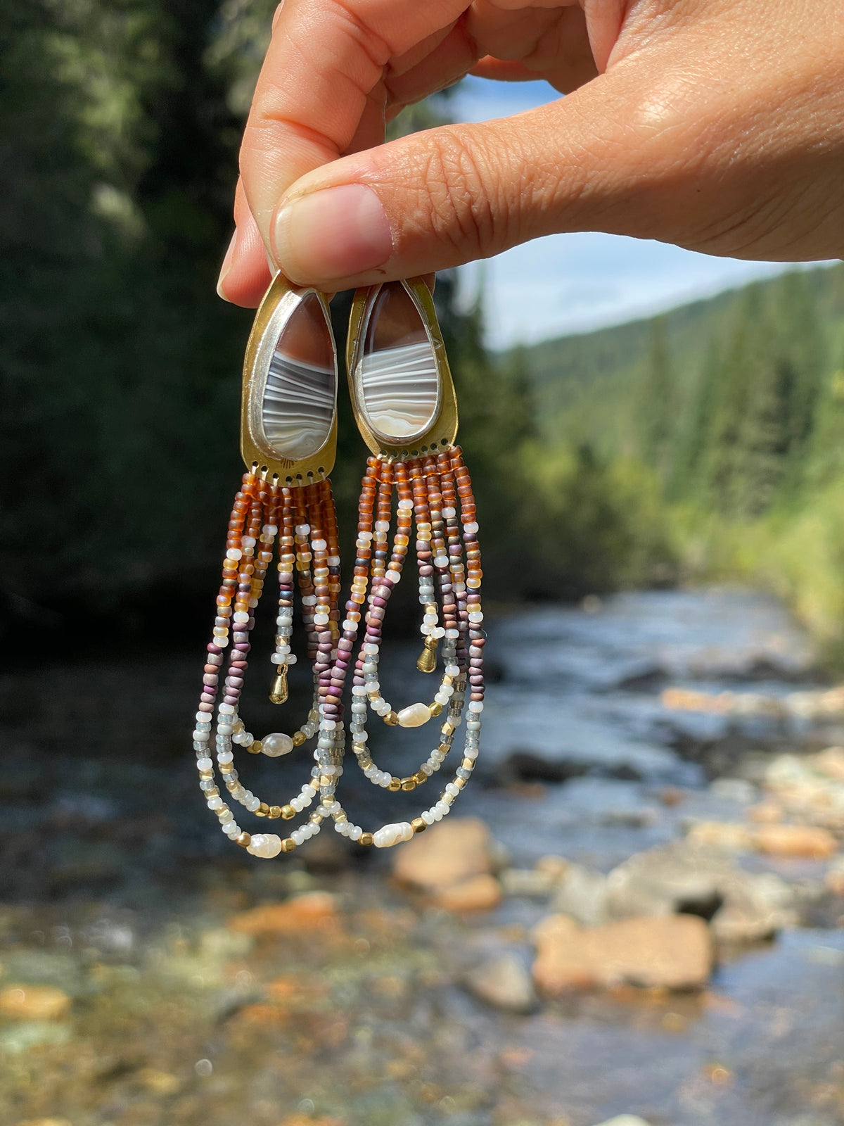 Desert Shadow | Botswana Agate Earrings