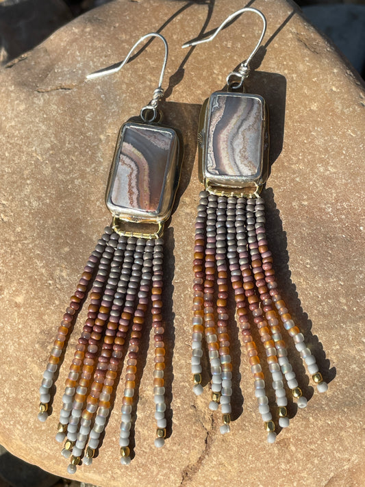 Desert Lace | Mexican Crazy Lace Agate Earrings