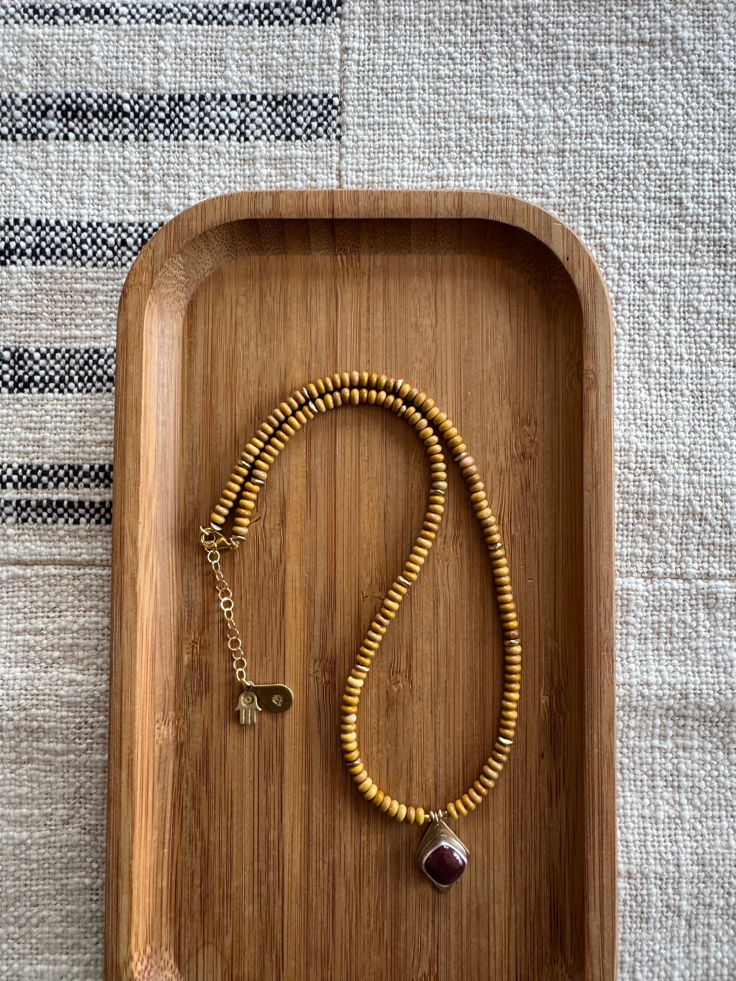 Sagebrush Beaded Necklace | Red Jasper Gemstone + Yellow Mookaite Jasper Gemstone Beads