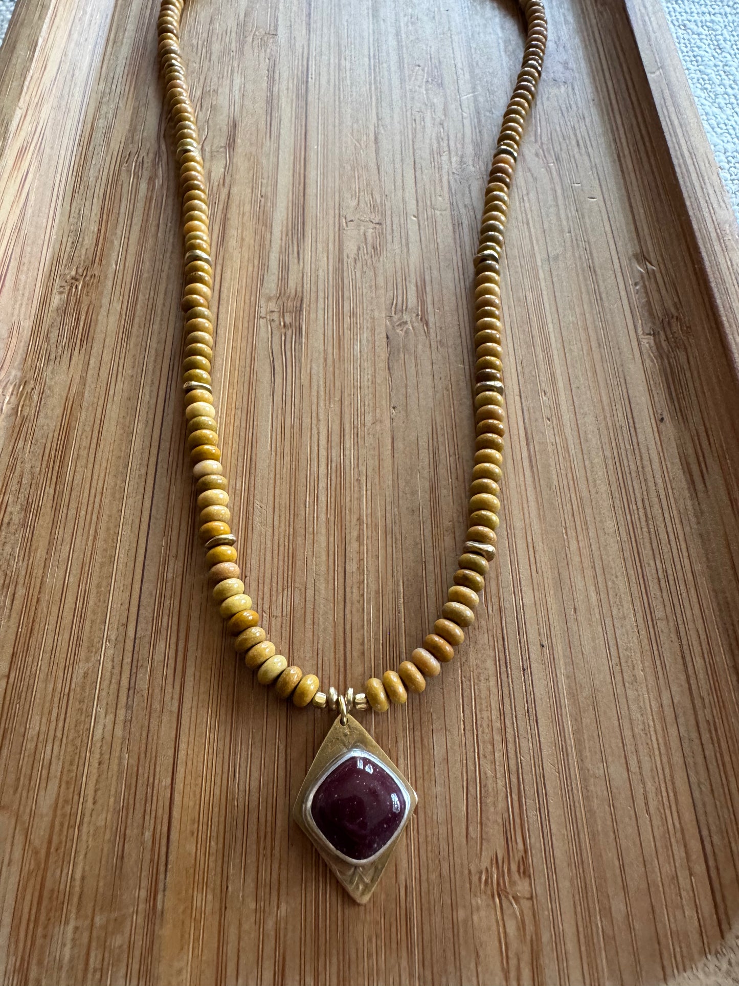 Sagebrush Beaded Necklace | Red Jasper Gemstone + Yellow Mookaite Jasper Gemstone Beads