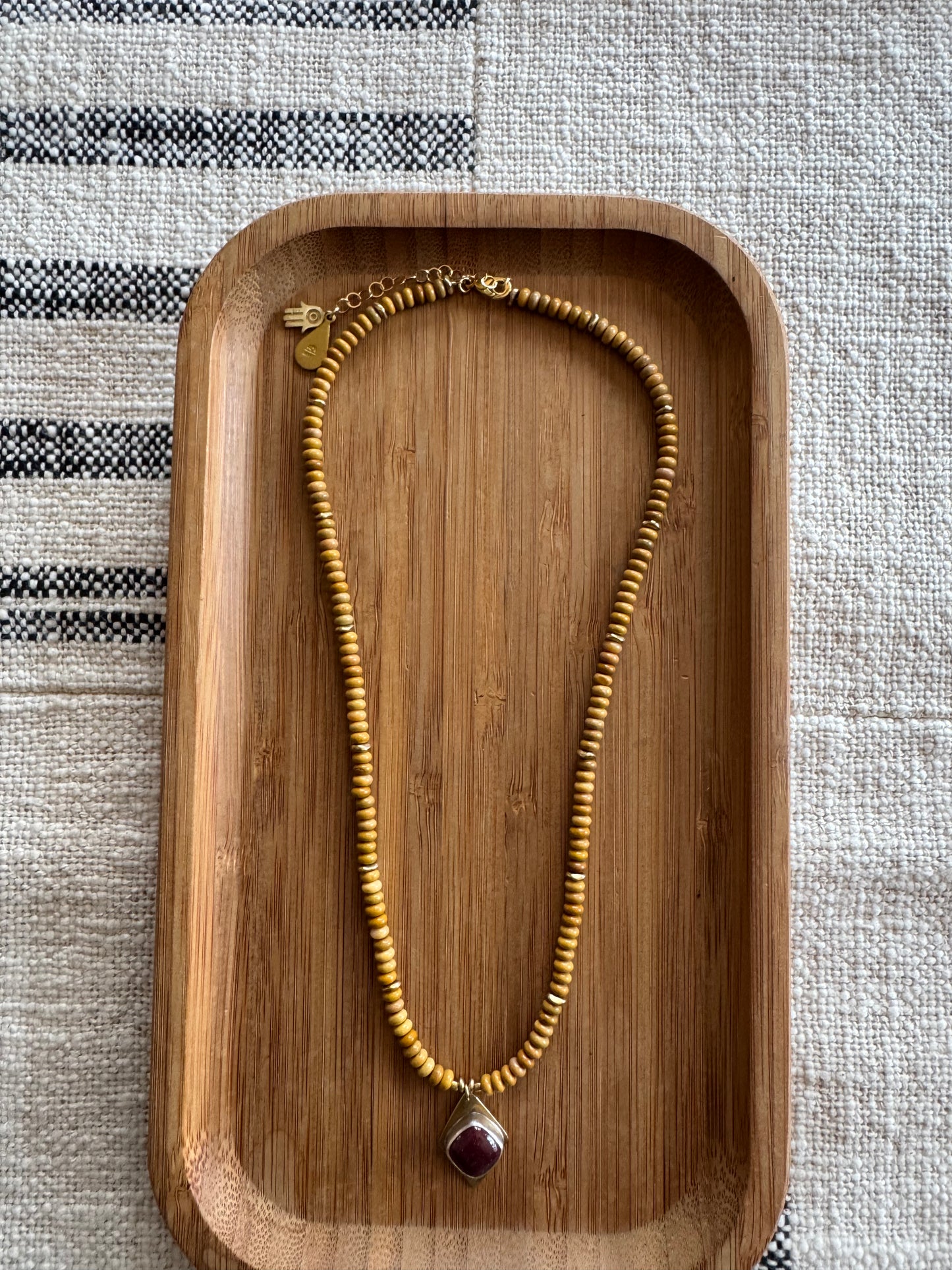 Sagebrush Beaded Necklace | Red Jasper Gemstone + Yellow Mookaite Jasper Gemstone Beads